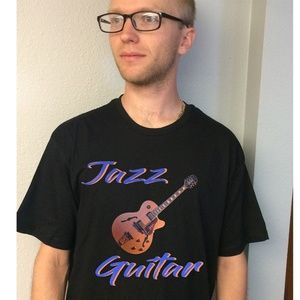 Jazz Guitar Black Men's Graphic T Shirt
